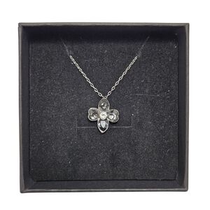 Swarovski Black Crystal Floral Pendant Necklace